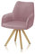 smart Esszimmerstuhl mit Armlehnen - Bezug Mikrofaser rosa, 180° drehbar mit Auto-Return - Massivholz Stuhlbeine - Küchenstuhl, Polsterstuhl mit Schaumstofffüllung
