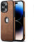 AIOVETEAB Hülle für iPhone 14 Pro Premium PU Leder Anti-Rutsch Anti-Kratzer Stoßfest Vollständige Schutzhülle Handyhüllen Case Cover Kompatibel mit iPhone 14 Pro (Braun)