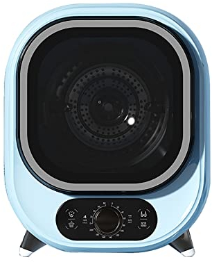 Mini secadora de ropa eléctrica portátil, capacidad de carga frontal, secadora de ropa compacta con tina de acero inoxidable, secadora de ropa eléctrica de 500 W, para apartamento, dormitorio blue