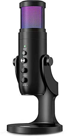 Qutsvosh USB Microphone Wired Live Karaoke Sound Card Computer Cell Phone Recording Game Conference Wheat