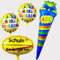 Einschulung Deko Blau Set für Jungen,Schule Kindergarten Folienballon + 2pcs HURRA SCHULKIND Folienballon + Zuckertüte Folien ballons ，Deko für Einschulung Schuleinführung Schulanfang Schulstart