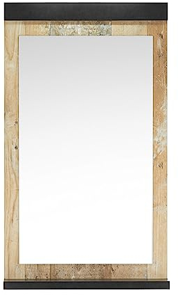 Furn.Design Badezimmer Spiegel in Used Wood hell und anthrazit Badspiegel mit Ablage 56 x 95 cm, Stove