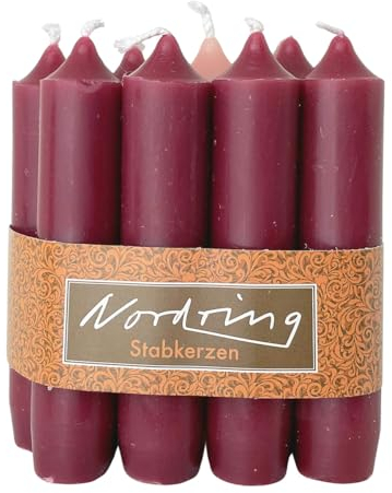 Nordring 8 Stück Stabkerzen dunkelrot 2,2 x 11 cm hoch