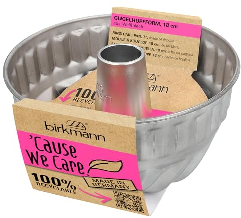 Birkmann, Cause we care, Gugelhupf, Ø 18 cm, stampo rotondo in latta sostenibile, senza PFOA e PFOS, 88908