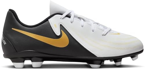 Nike Jr Phantom Gx Ii Club Fg/Mg Fußballschuh, White Black MTLC Gold Coin, 35.5 EU