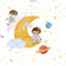20 Servietten Kindermotive Astronaut auf Mond als Tischdeko. Papierservietten mit Motiv. Auch für Decoupage und Serviettentechnik 33x33cm