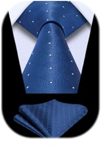 Enlision Corbatas Azul Hombre y Pañuelo Corbata Cuadros Modernas Conjunto Corbatas Boda Originales