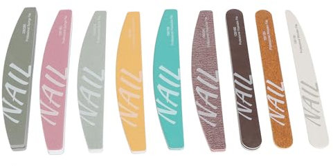 Ensemble de Limes à Ongles, Lime à Ongles, Coupe Rapide, Différentes Formes, Professionnelles, 9 Pièces pour Ongles en Acrylique