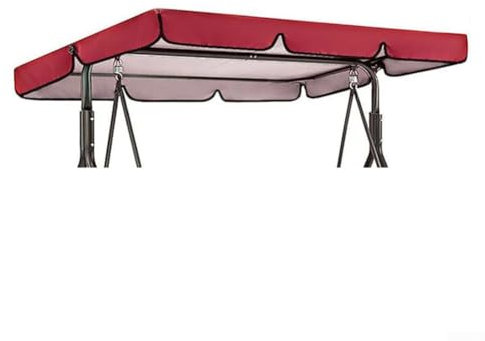 Swing Chair Canopy Replacement, 190T Replacement Garden 2 & 3 Seater Swing Seat Canopy Cover Universal for Swing Chair Top-Hammock Cover(164 * 114 * 15cm red)