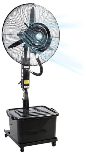 KEJIAWU Ventilador Nebulizador Industrial con Ruedas, Ventilador de Pedestal, 3 Velocidades de Enfriamiento, Altura Ajustable, Nebulizadores para Patio Exterior, Gimnasio U Oficina(75cm/30in)