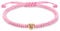 Pink Weave Rope Letter Bracelet for Women, Bracelet for Women Heart 26 Letters A-Z Alphabet Handmade Adjustable Nylon Bracelet for Couple Girls Sister Friends, Mother's Day Birthday Present