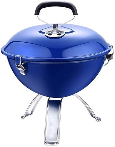 FHPEWXDG Barbecue Holzkohlegrill Outdoor-Kessel Tragbarer Grill Hinterhof-Koch aus Edelstahl zum Stehen und Grillen von Steaks, Burgern, Hinterhof, Einfach Zu Bedienen