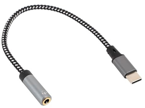 VELATEMOR Adattatore Jack da Tipo C a 3,5 Mm, Adattatore da USB C a AUX, Compatibile con Telefoni e Tablet di Tipo C, per Ascoltare Musica e Rispondere a Chiamate con le cuffie.