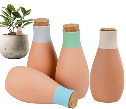 Piquets d'irrigation en terre cuite - Brochettes d'irrigation en terre cuite - Pour bouteilles de vin - Avec libération lente - Système d'irrigation automatique pour en pot