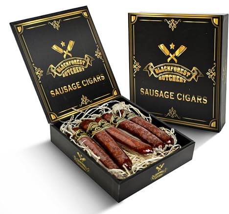 Blackforest Butchery - Wurst Sticks aus Edelsalami 5 Stk. – Geräucherte Salami-Sticks in schöner Geschenkbox – Würste einzeln verpackt – Hochwertige Salami Sticks
