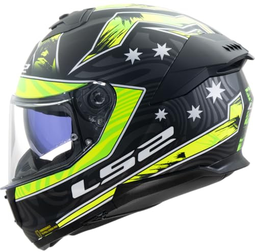LS2, Integraler Motorradhelm STREAM II GALDAM Matt Black H-V Yellow, XXL