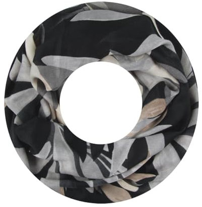 Majea Damen Loop Schal Schlauchschal Halstuch (880023) (schwarz 24)