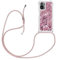 YAMCCCSE Coque pour Redmi Note 10S/ Poco M5s/Redmi Note 10 4G eavec Cordon de Collier,Liquide Paillette Transparente Silicone Glitter Cover,TPU Etui Housse avec Cordon Réglable Téléphone Lanyard