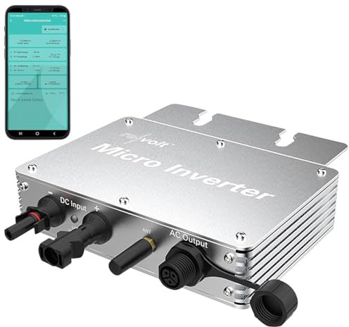 revolt Micro-Wechselrichter VDE: WLAN-Mikroinverter für Solarmodule, 350 W, App, Versandrückläufer (WLAN Mikrowechselrichter, Solar Regulatoren, Tracker)