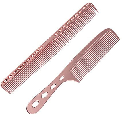 WRITWAA Lot De 2 Peignes En Acier Inoxydable Pour Homme Peignes De Coiffure Démêlants Grands De Massage À Fourche Roses