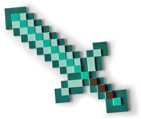 KAJAWIS 3D-Aufkleber Schwert Diamond - Wanddekoration oder Türdeko | Kinderzimmer | Montageband Gratis | Biofilm | 25,5 cm | Diamant-Schwert