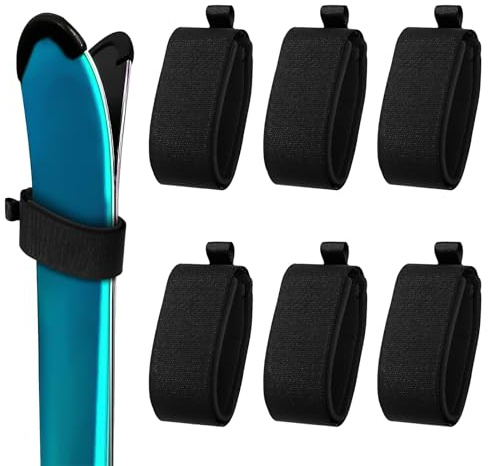 prota Ski Befestigungsbänder, 6 Stück Skibänder mit Schutzpolstern Multifunktion Ski Straps, Verstellbare Skigurte Skibänder Skibindungen für Snowboard Skistöcke Skiausrüstung