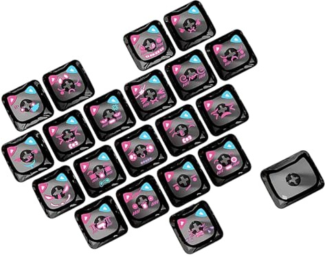 SEAYACK Ergonomische Transparente Katzenförmige Tastenkappen Mit 21 Tasten Und Herzmuster PC Konstruktion Für Komfortables Tippen Und Gaming Setups. Werkzeugloses Tastenkappen Austauschset