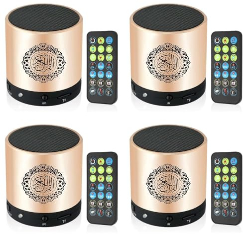 Eieenotee 4X Quran Muslim Speaker,Smart Koran Translation Small Remote Control Bluetooth MP3 FM IF Player Ramadan Hajj Gifts