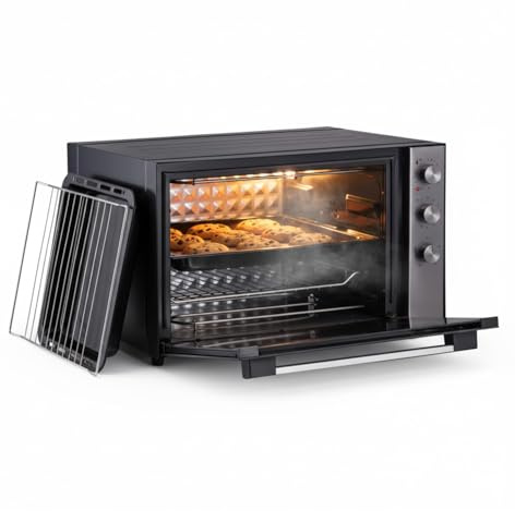 Avilia - Forno Elettrico Multifunzione XXL 70L 2500W con Doppia Resistenza, Timer, Griglia e Teglia Incluse, Cottura Combinata e Superiore fino a 230°C
