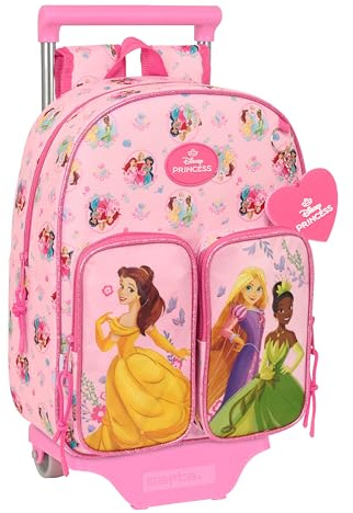 safta Princesas Disney Kinderrucksack mit Trolley 705, ideal für Kinder verschiedener Altersgruppen, bequem und vielseitig, Qualität und Widerstandsfähigkeit, 26 x 11 x 34 cm