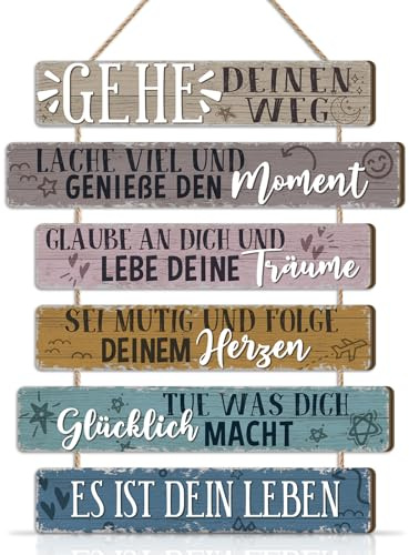 CHDITB Insirierende Wandschild Lebensmotto Wandhänger mit positiven Sprüchen Gehe deinen eigenen Weg Bilder mit Spruch Wanddeko Kindzimmer Mädchen Jungen Motivationssprüchen für Schlafzimmer