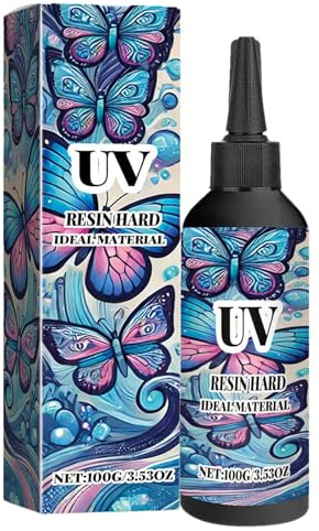 UV Epoxy Clear Hard Resin, 100g Fast Curing Jewelry Resin Glue, Quick UV for Handmade Crafts, Art and Jewelry Making, Clear Epoxy Resins for DIY Projects, Hard Resins for Creative Crafts