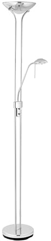 National Lighting Mother and Child Uplighter Floor Lamp with Reading Light - Silver Chrome Finish Floor Lamps for Living Room R7s/G9 Bulbs (Bulb Included)