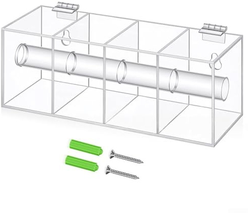 Acryl-Aufkleber-Rollenhalter, Wandhalterung für Wochentage, transparenter Etikettenspender, 16 Fächer, Büro-Organizer, 23,5 x 9 x 9 cm (A)