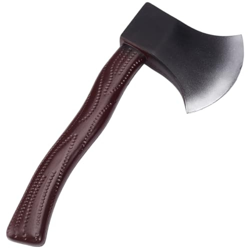 GORGECRAFT Hache Réaliste Miniature Détachable en Deux Parties en Plastique Imitation Bois Marron Accessoire de Décoration pour Fêtes Cosplay Spectacles et Usage Scénique.