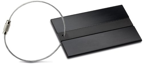 REFLECTS Kofferanhänger aus hochwertigem Aluminium mit Kabelverschluss und Adressschild Kissimmee Schwarz