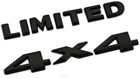 2 Stück (1 Set) Auto Tuning 4 x 4 Logo 3D Aufkleber Emblem Logo Aufkleber Liberty Namensschild Badge + Limited Trunk Hood Door Compatible with 4x4+Limited (Glänzendes Schwarz)