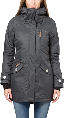 berydale Damen Funktionsparka Jacke, Grau-gefütterter Winter Parka, S