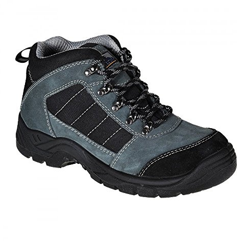 Portwest FW63 Steelite Trekker Sicherheitsstiefel Schützende Stahlkappe | Schwarz, 46, S1P EN ISO 20345, Rindspaltleder, Rutschhemmend, Antistatisch, Atmungsaktiv, Dual-Density-Sohle