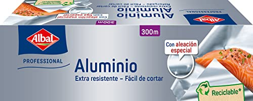 Albal Rouleau de papier aluminium professionnel, 300 m x 295 mm, couleur argent