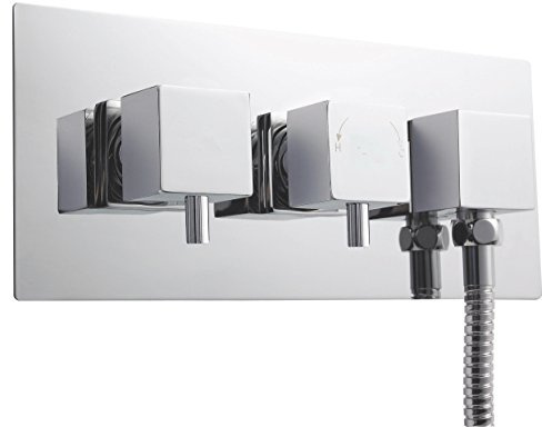 Ultra A3077 Volt Thermostatic Twin Valve with Diverter and Outlet - Chrome