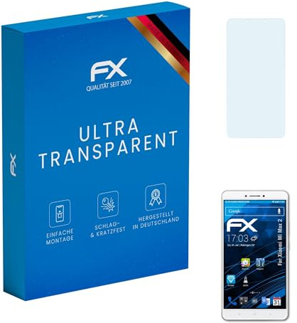 atFoliX Lámina Protectora de Pantalla compatible con Xiaomi Mi Max 2 Película Protectora, ultra transparente FX Protector Película (3X)