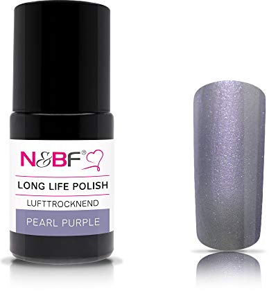 N&BF Long Life Nail Polish 15ml | Nagellack Pearl Purple Lila | robuste & langlebige Lacke (lufttrocknend) | Made in Germany | vegan & 7-free | long lasting Gellack ohne UV Licht