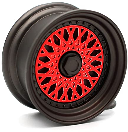 VmG-Store Speichenfelge Style Matt Schwarz/Chrom Felge Schlüsselanhänger - massiver Anhänger S032 (Rot, Felge Matt Schwarz)