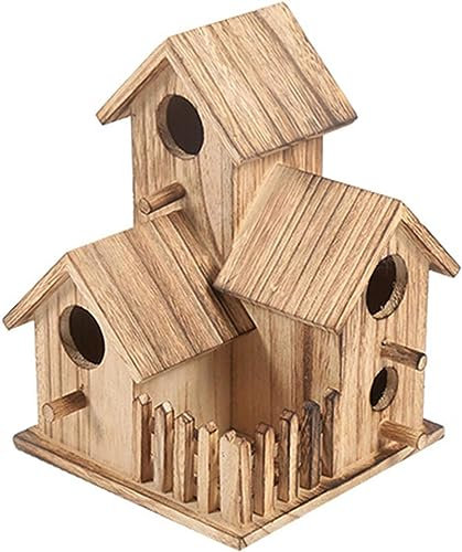 LUCKLY Oiseaux Sauvages Suspendue Distributeur pour Ménagère Co Maison Oiseaux Nichoir en Bois Nichoir Mésange Niche Oiseaux Exterieur