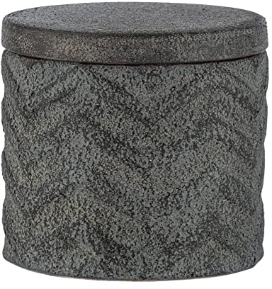 WENKO Universaldose Mantua, Aufbewahrungsdose, für Schmuck und Accessoires, aus edler Keramik, handbemalt, Ø 10,3 x 11,5 cm, Schwarz