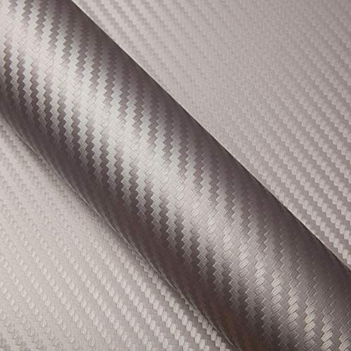 DIMEXACT - Covering Carbone Argent pour Surface Plane - 152 cm x 2.5 m - en Rouleau