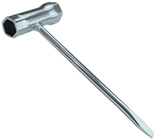 Aerzetix - Chiave per Candele 13-19mm su 6 Lati con Manico cacciavite Piatto - Lunghezza 160mm - attrezzo/Impugnatura Chiave Regolazione Motosega - in Acciaio - C49981