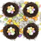 OOTSR 100 Stück sortierte Farben gesprenkelte Schaumstoff-Ostereier und 4 Stück Simulation Vogelnest Handwerk für Heimdekoration Garten Ornamente Kinder DIY Ostern Party Dekoration