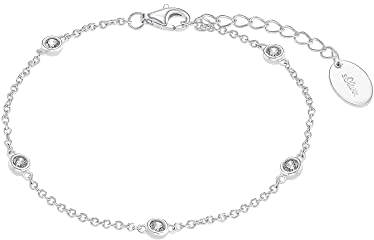 s.Oliver Armband 925 Sterling Silber Damen Armschmuck, mit Zirkonia synth., 17+3 cm, Silber, Kommt in Schmuck Geschenk Box, 2034400